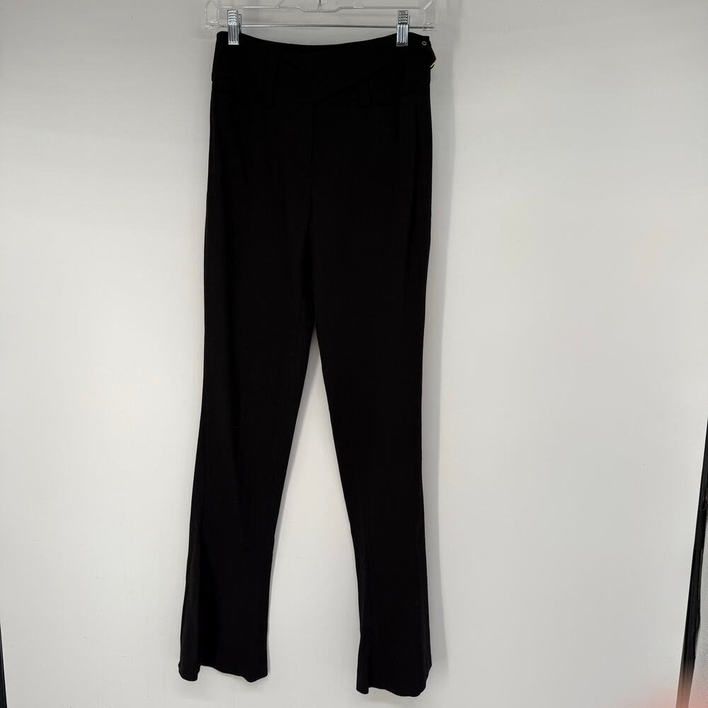 D&G Dolce & Gabbana Belted Wool Blend Flared Dress Pant Women's Size 26/40 Black